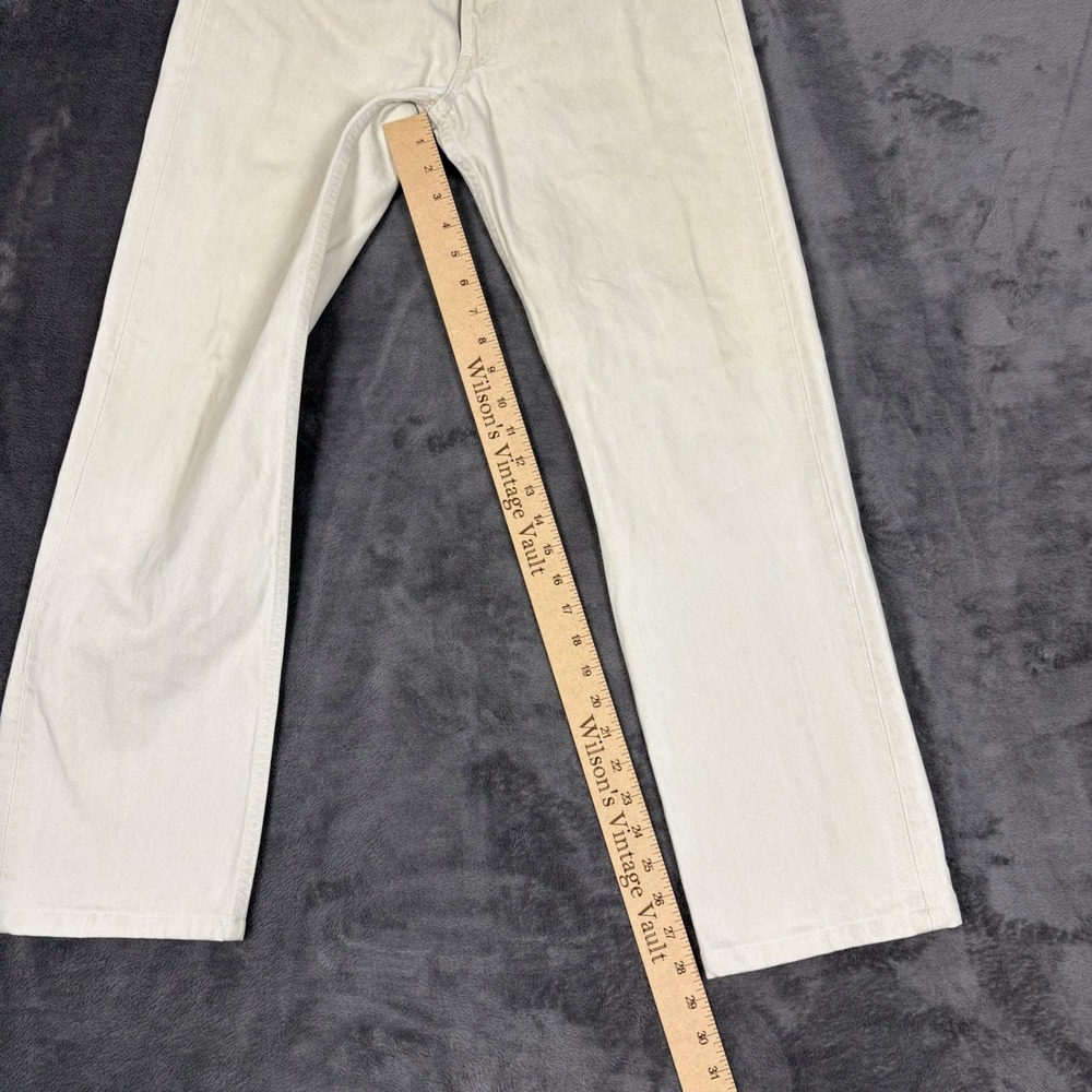 Levi's Jeans Mens 30 Cream 501 Original Fit Straight Leg Button Fly Off-White - Picture 5 of 10